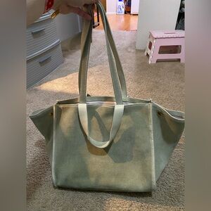 Margot Elegant Light Sage Green Leather Tote Bag